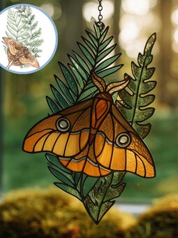 Moth & Fern Resin Suncatcher: Inspired by Ellie’s Tattoo from The Last of Us Part II, the last of us ornaments, christmas gift