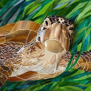 Going with the Flow. Original design - Stained Glass / Slumped Glass